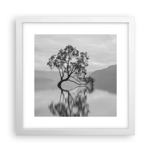 Poster in cornice bianca - C'è un paese così - 30x30 cm