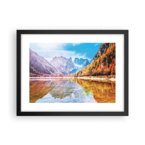 Poster in cornice nera - E nei monti è già autunno - 40x30 cm