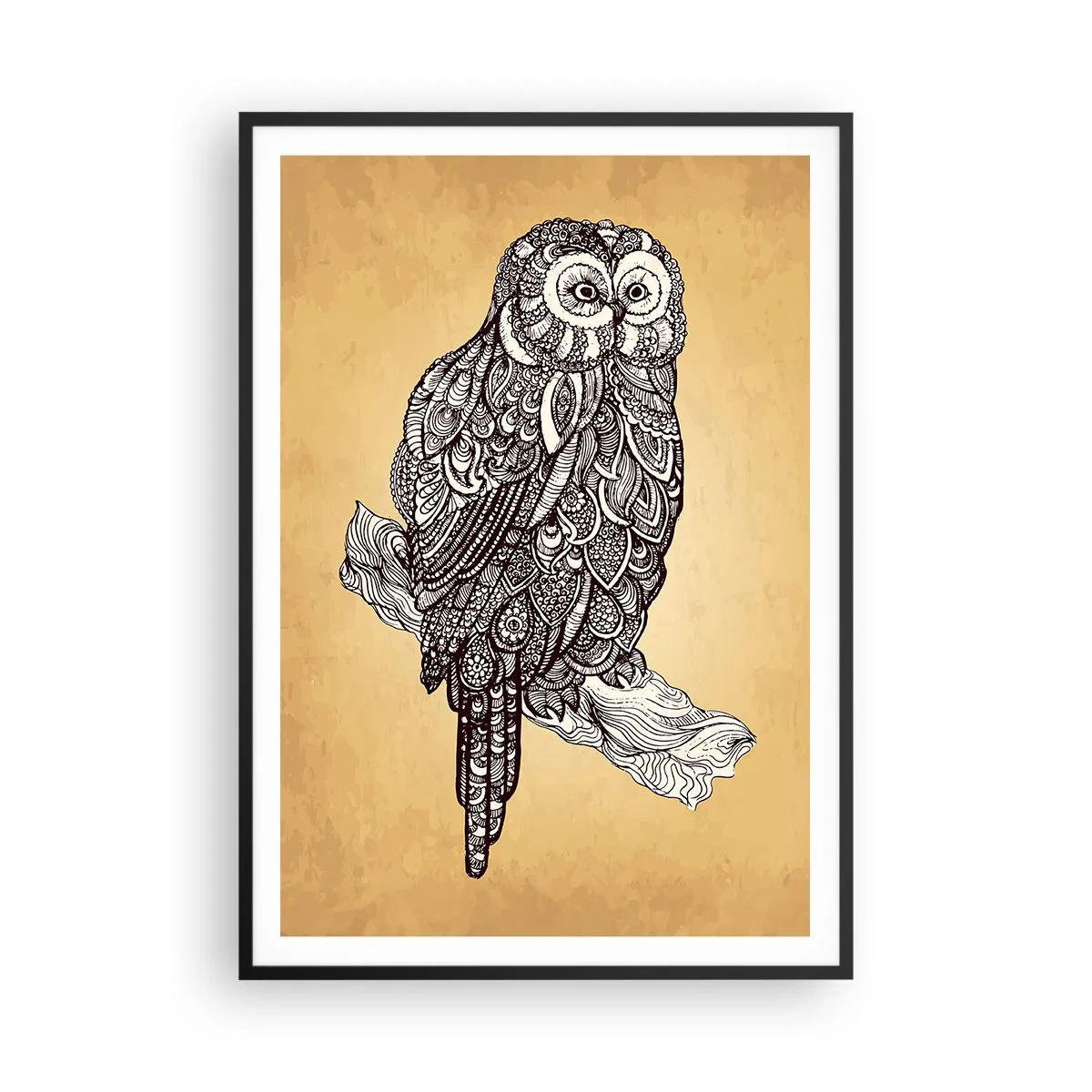 Poster in cornice nera - Delicati ghirigori di saggezza - 70x100 cm