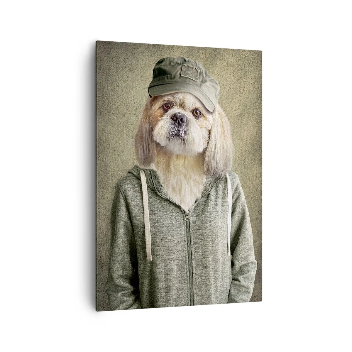 Quadro su tela - Stampe su Tela - Ritratti stilizzati di un leone, un cane e un elefante in abiti eleganti - 70x100cm - Preferisco casual - Decorazione murale moderna per soggiorno e camera da letto ARTTOR