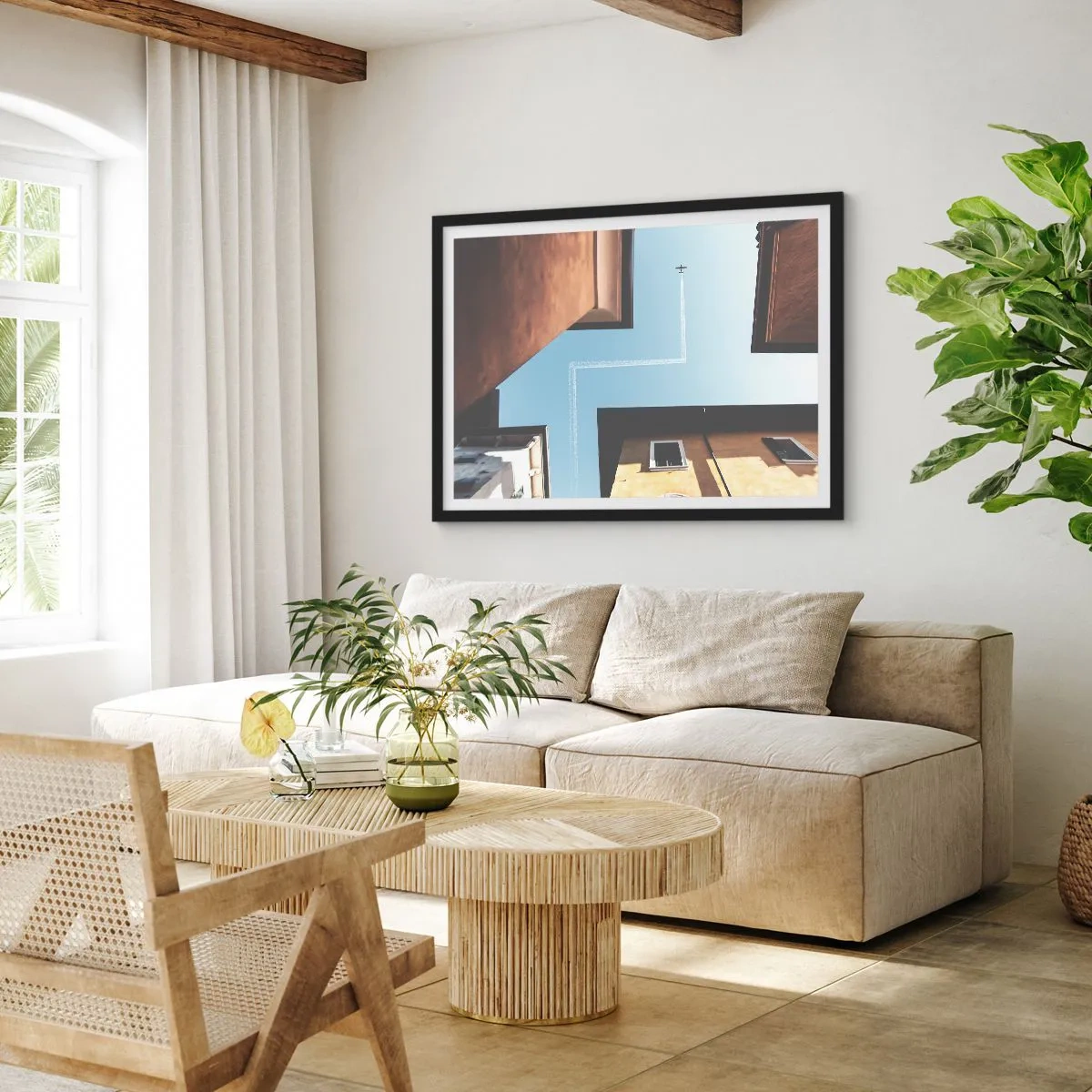 Poster in cornice nera - Sopra il labirinto urbano - 40x30 cm