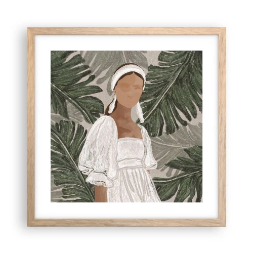 Poster in cornice rovere chiaro - Ritratto esotico - 40x40 cm