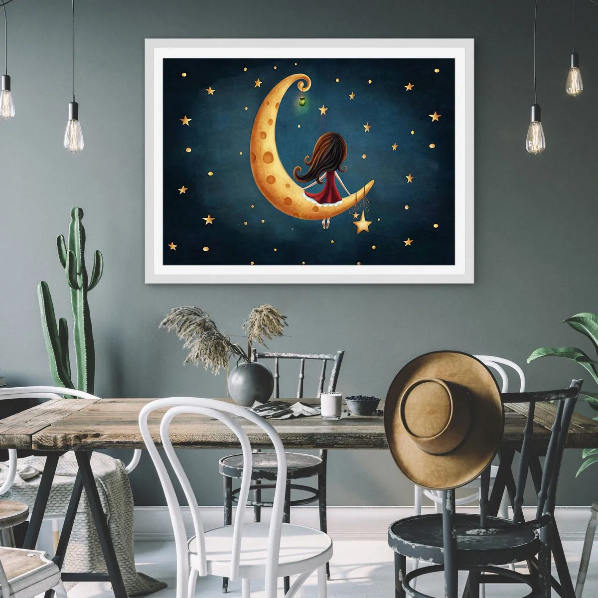 Poster in cornice bianca - Una volta... - 70x50 cm