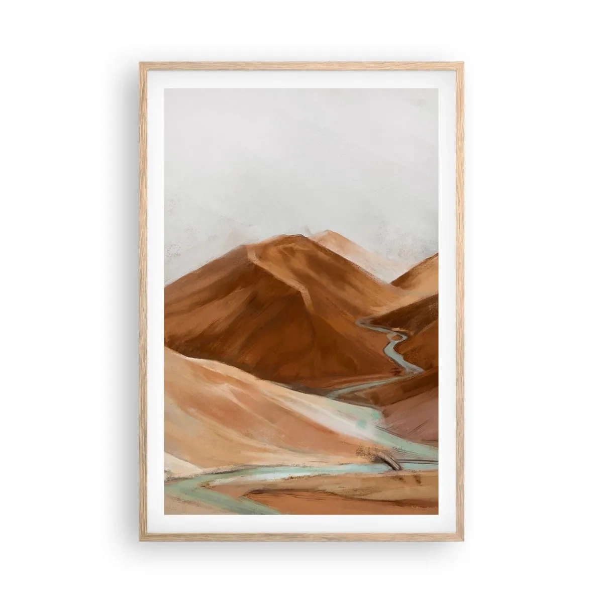 Poster in cornice rovere chiaro - Fino alla fonte - 61x91 cm