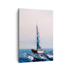 Quadro su tela - Stampe su Tela - Barche a vela su un mare in tempesta in una composizione pittorica - 50x70cm - Fratellanza nel vento - Decorazione murale moderna per soggiorno e camera da letto ARTTOR