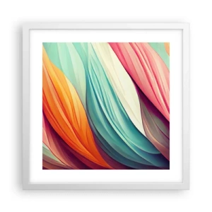 Poster in cornice bianca - Intreccio arcobaleno - 40x40 cm