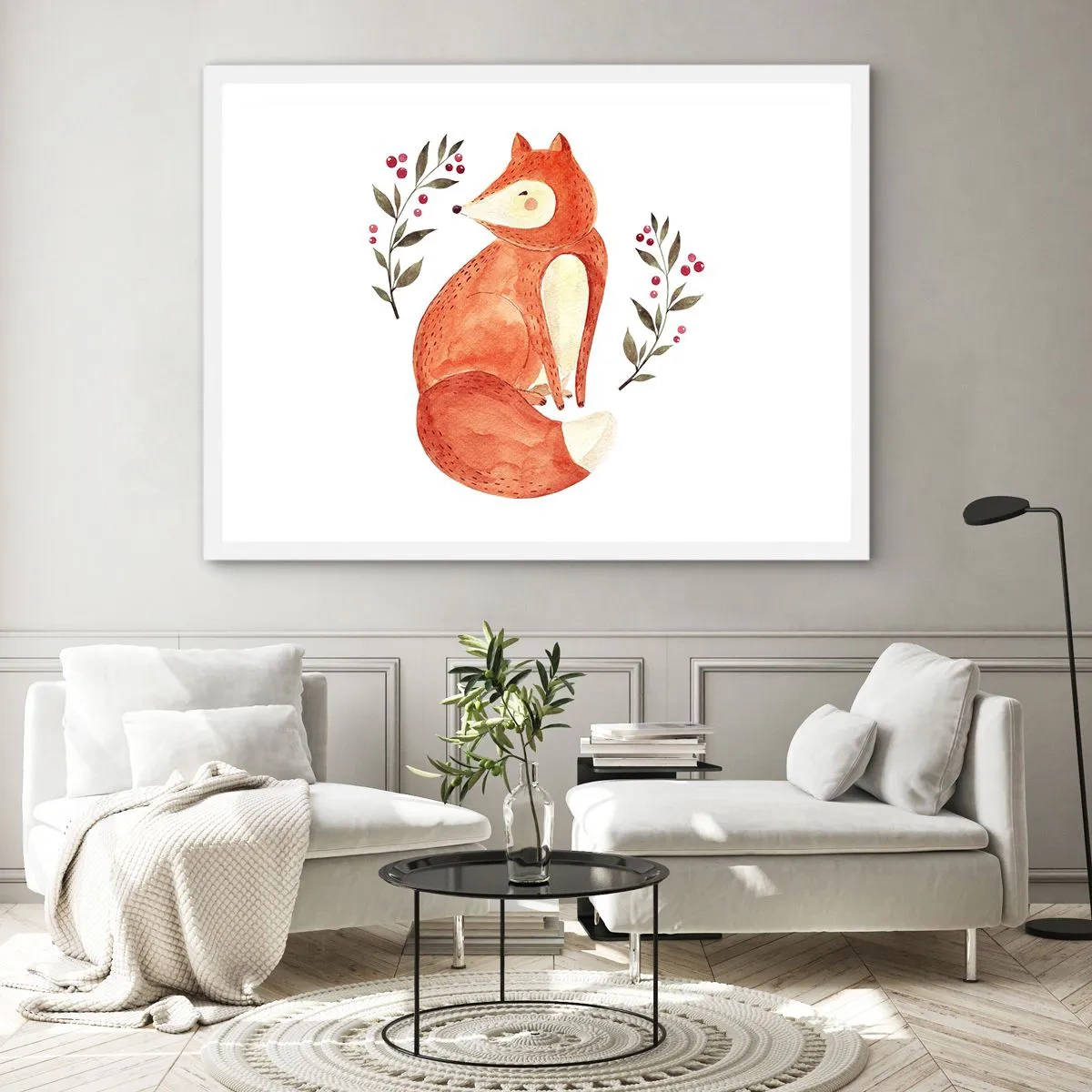 Poster in cornice bianca - Piccola rossa - 100x70 cm