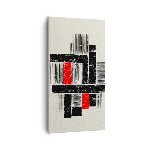 Quadro su tela - Stampe su Tela - Rosso e nero - 55x100 cm