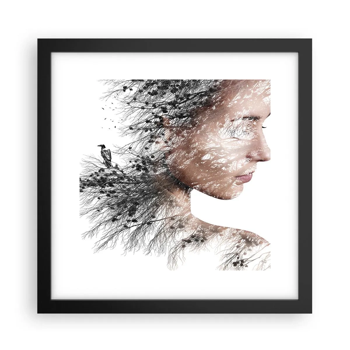 Poster in cornice nera - Lo spirito della foresta - 30x30 cm