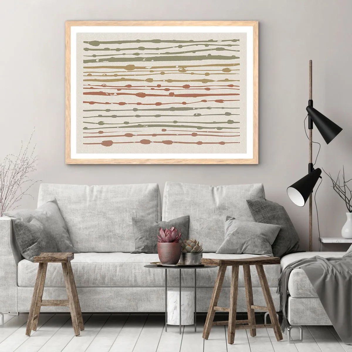 Poster in cornice rovere chiaro - La notazione musicale dei colori - 50x40 cm