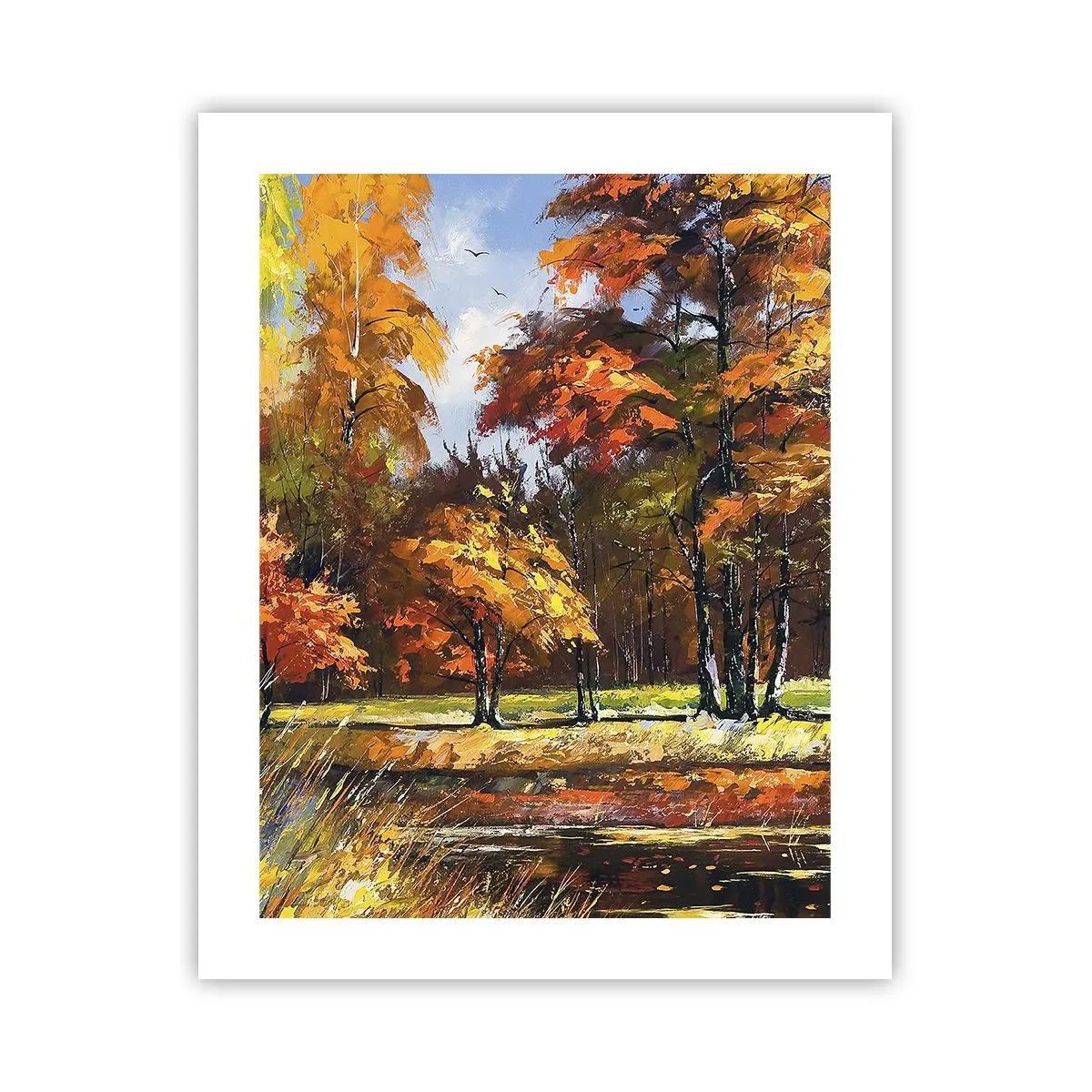 Poster - Paesaggio in oro e marrone - 40x50 cm
