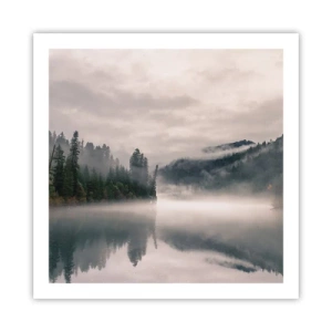 Poster - Riflettendo nella nebbia - 60x60 cm