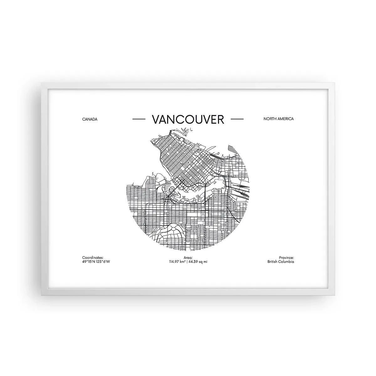 Poster in cornice bianca - Anatomia Vancouver - 70x50 cm