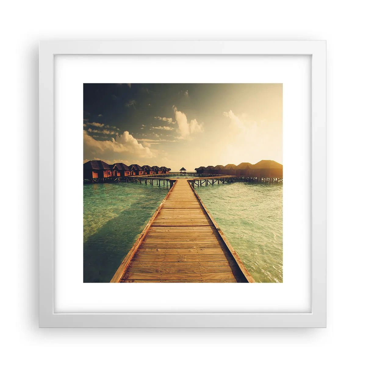 Poster in cornice bianca - Caldo invito - 30x30 cm