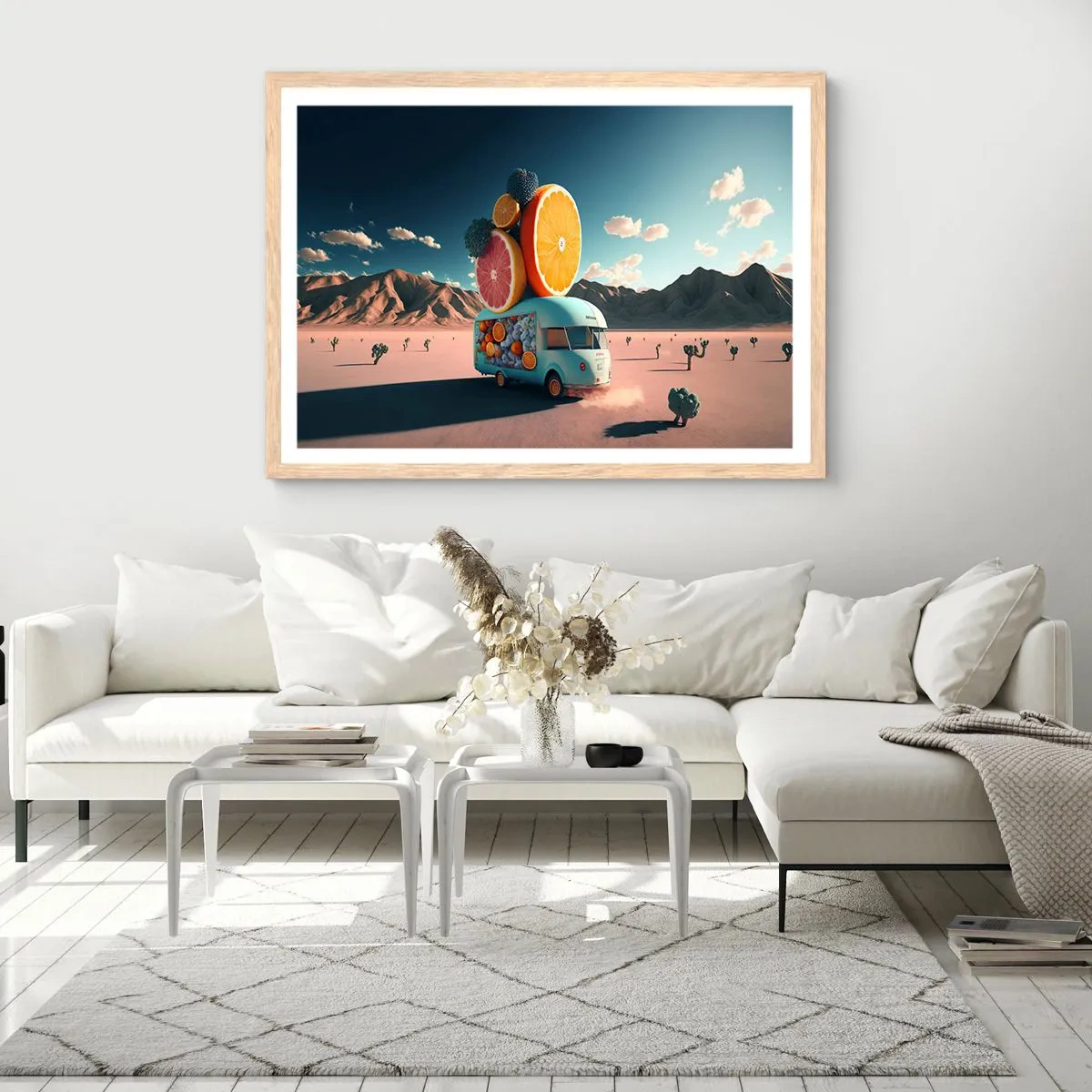 Poster in cornice rovere chiaro - Il sapore delle vacanze - 91x61 cm