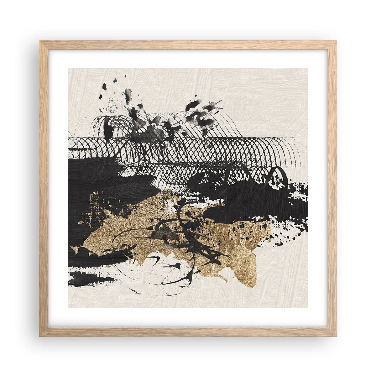 Poster in cornice rovere chiaro - Composizione con passione - 50x50 cm