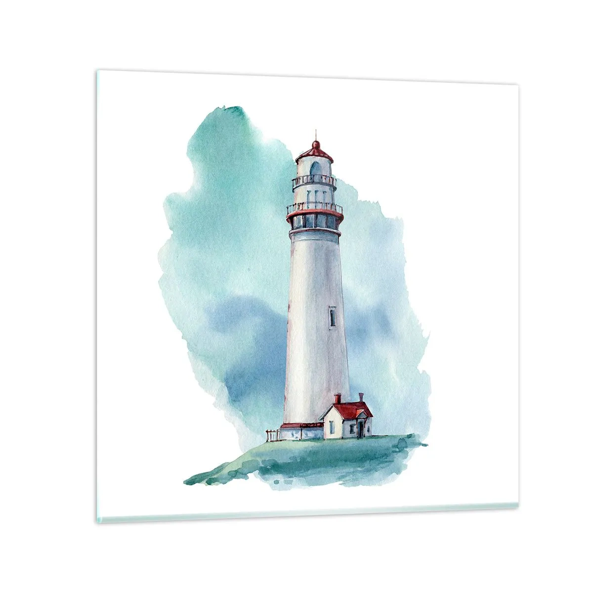 Quadro su vetro - Il mite amico del blu - 70x70 cm