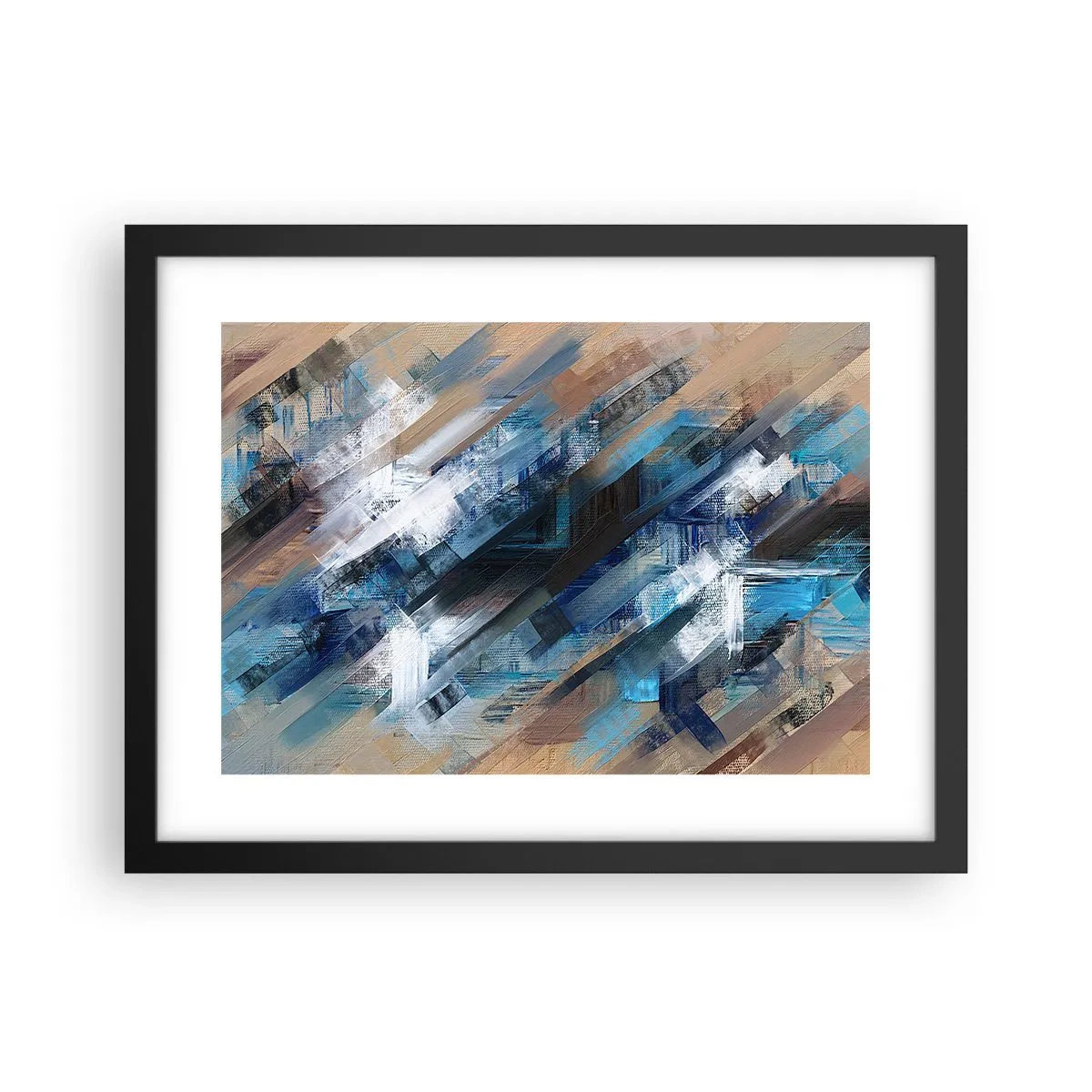Poster in cornice nera - Sulla diagonale blu - 40x30 cm
