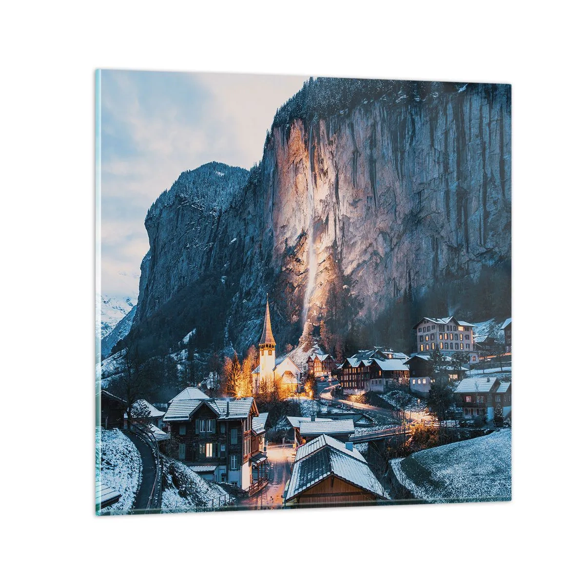 Quadro su vetro - Lo spirito luminoso dell'inverno - 40x40 cm