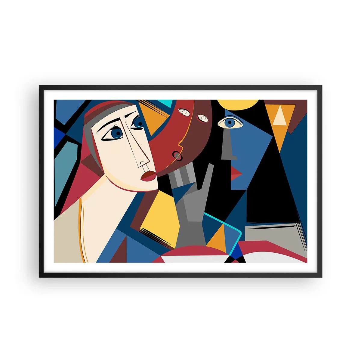 Poster in cornice nera - Dialogo di cubisti - 91x61 cm