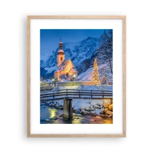 Poster in cornice rovere chiaro - Lo spirito di Natale - 40x50 cm