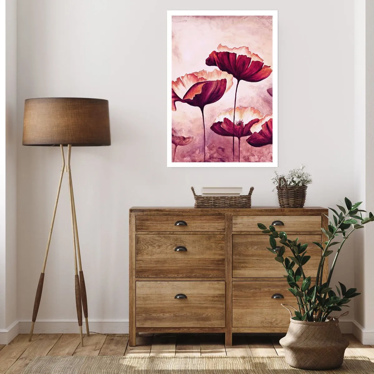 Poster - Petalo rosso e bianco - 40x50 cm