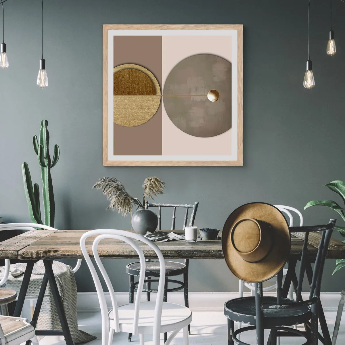 Poster in cornice rovere chiaro - Equilibrio perfetto - 40x40 cm