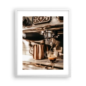 Poster in cornice bianca - Lo splendore del caffè - 40x50 cm
