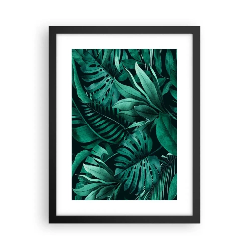 Poster in cornice nera - Dal profondo del verde tropicale - 30x40 cm