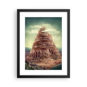 Poster in cornice nera - La torre di Babele - 30x40 cm