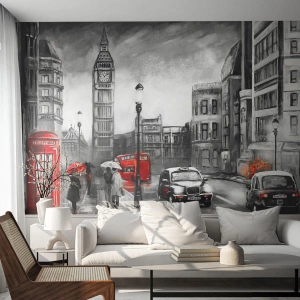 Fotomurali Autoadesivo Deluxe Sticker - Una città per niente grigia - Londra, Città, Architettura - 200x140 cm