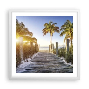 Poster in cornice bianca - Dritto in paradiso - 50x50 cm