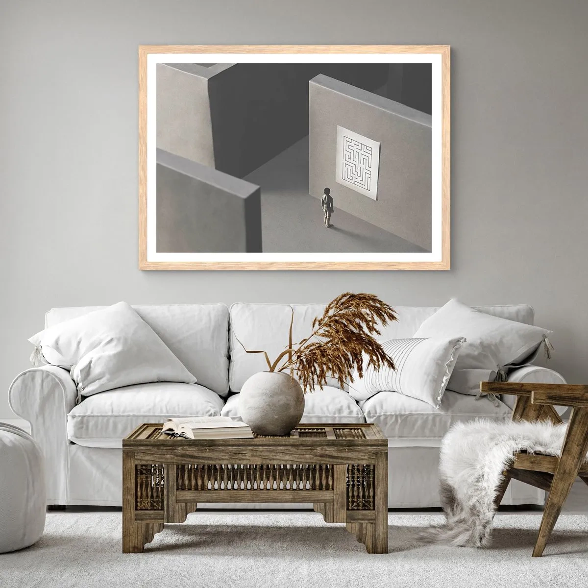 Poster in cornice rovere chiaro - Ma dove mi trovo? - 70x50 cm