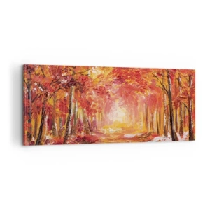 Quadro su tela - Stampe su Tela - Foresta di rame - 100x40 cm