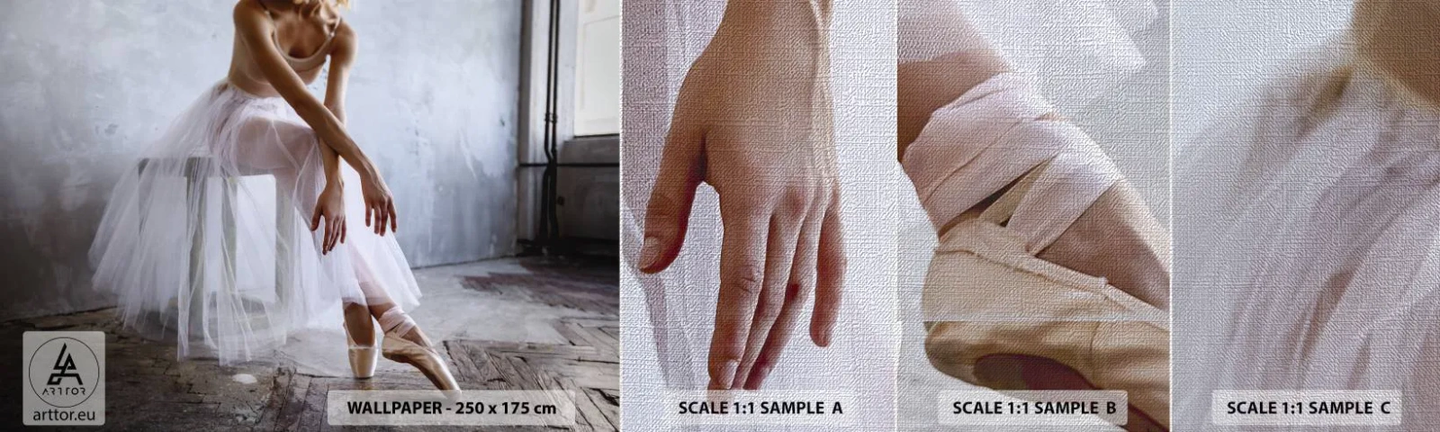 Campione di Fotomurale Premium Canvas - Prima che si accendano le luci del palco - Ballerina, Balletto, Danza - 100x30 cm