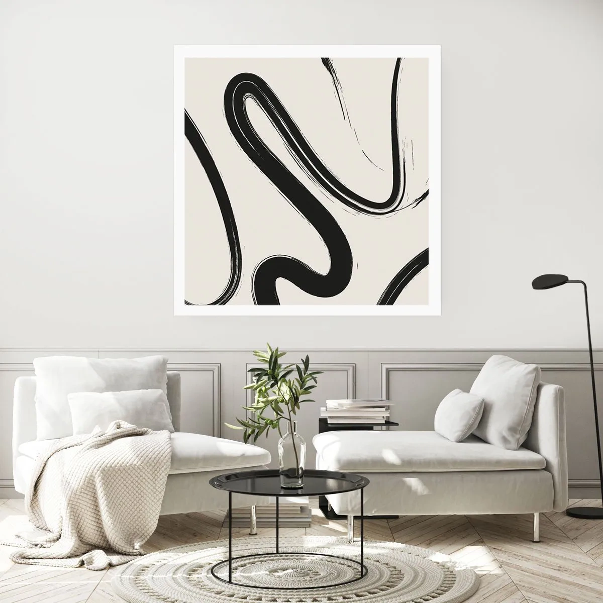 Poster - Capriccio bianco e nero - 40x40 cm