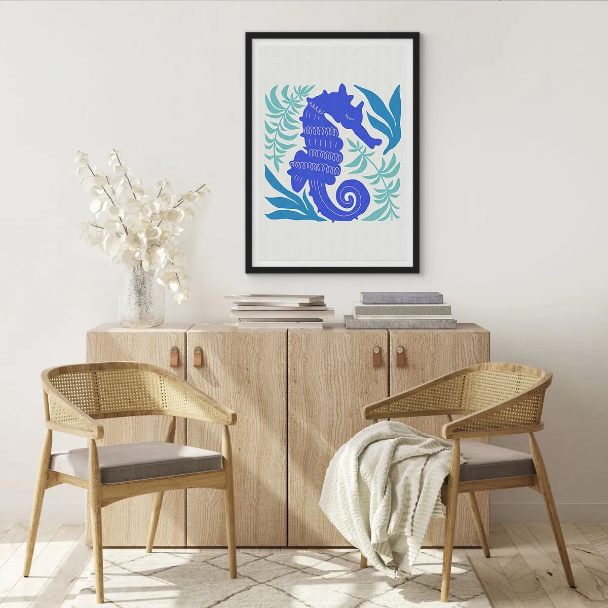 Poster in cornice nera - Sul prato marino - 70x100 cm