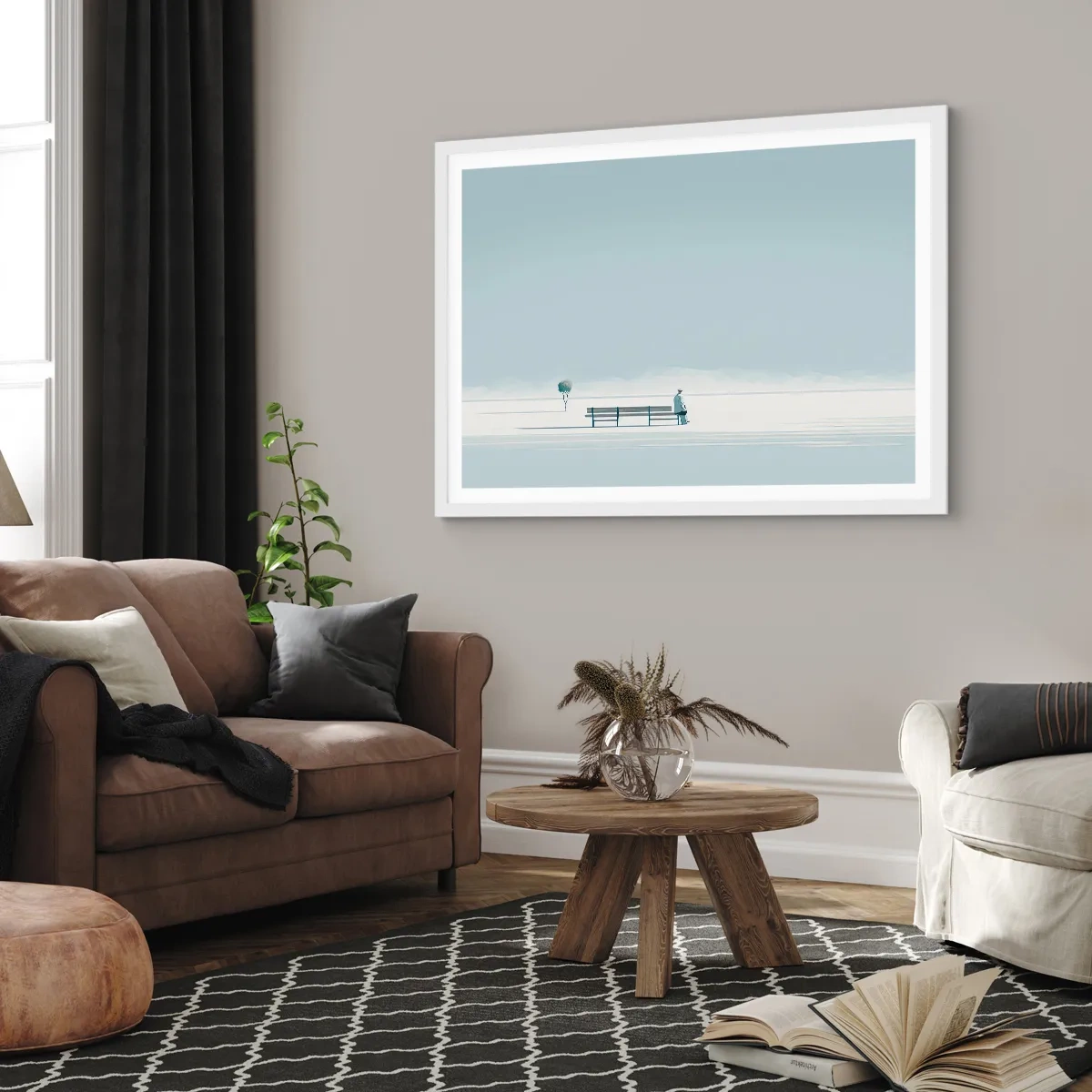 Poster in cornice bianca - Si, aspetto. - 40x30 cm