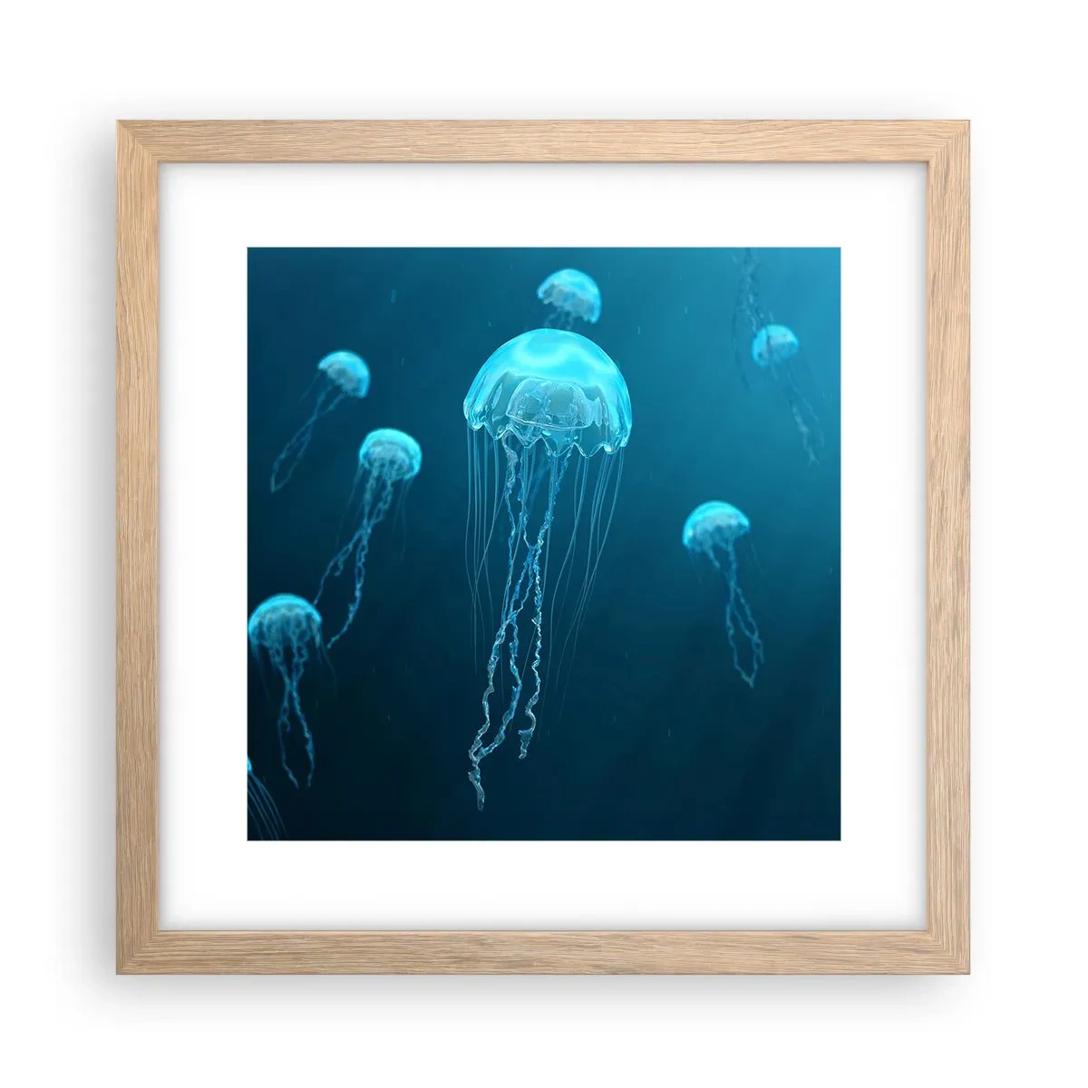 Poster in cornice rovere chiaro - La danza oceanica - 30x30 cm