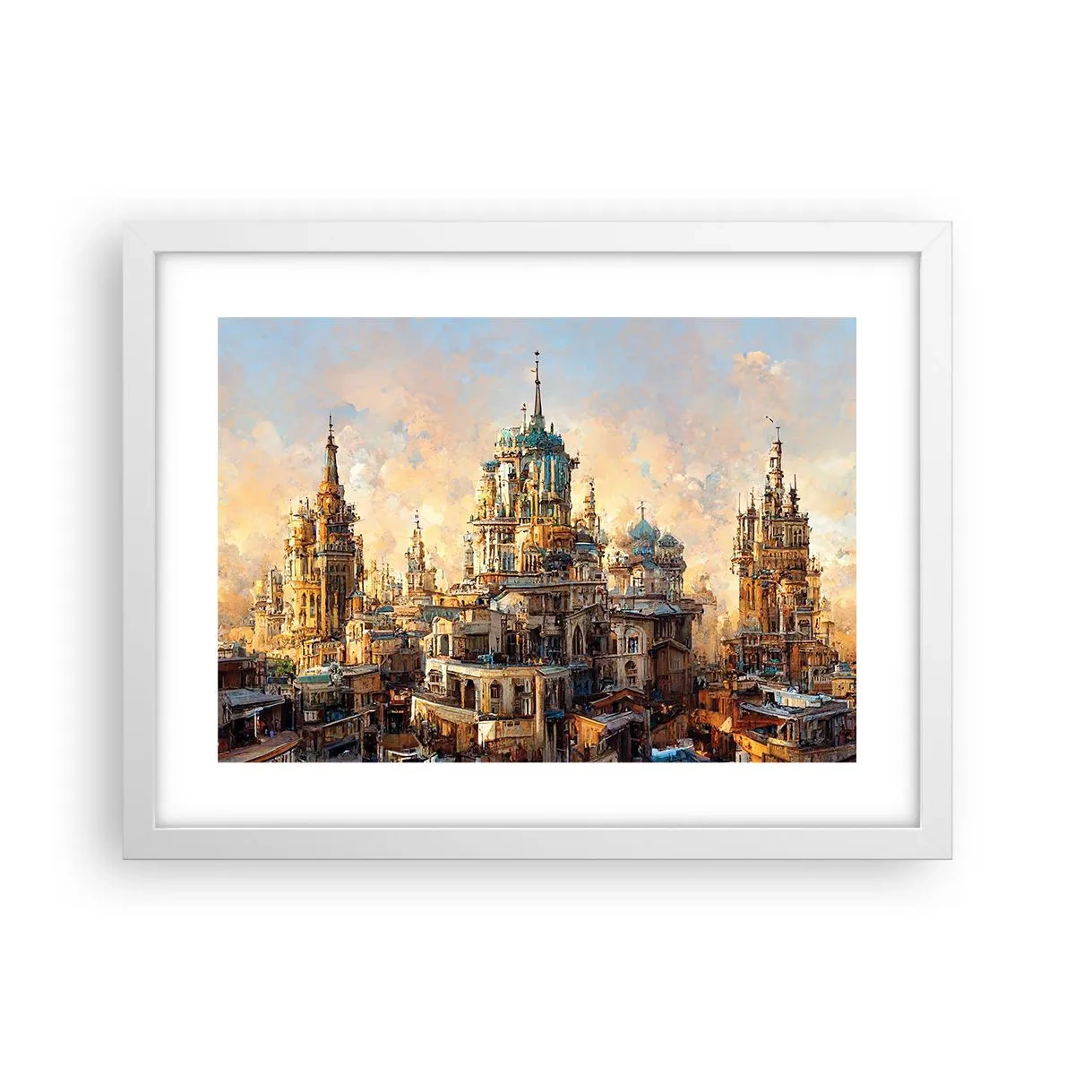 Poster in cornice bianca - La città delle città - 40x30 cm