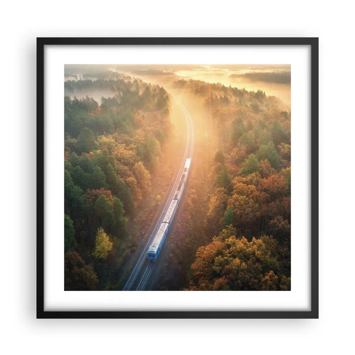 Poster in cornice nera - Viaggio autunnale - 50x50 cm