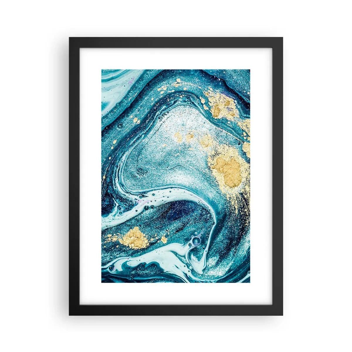 Poster in cornice nera - Vortice blu - 30x40 cm