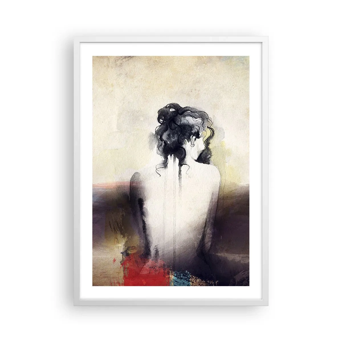 Poster in cornice bianca - Linee miti, forme ovali - 50x70 cm