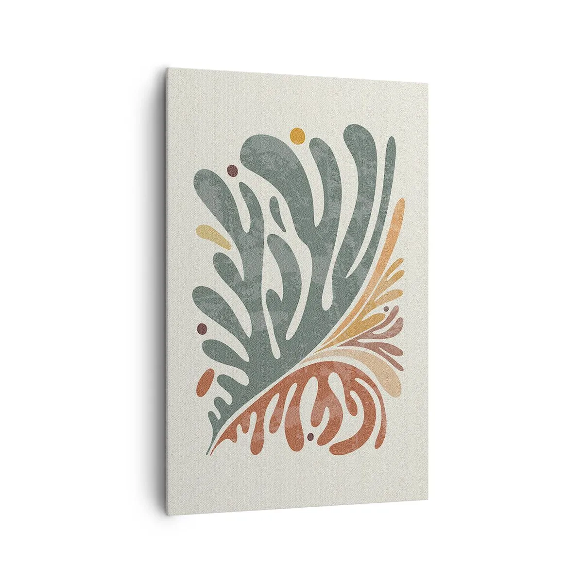 Quadro su tela - Stampe su Tela - Foglia astratta colorata su uno sfondo chiaro - 80x120cm - Foglia multicolore - Decorazione murale moderna per soggiorno e camera da letto ARTTOR