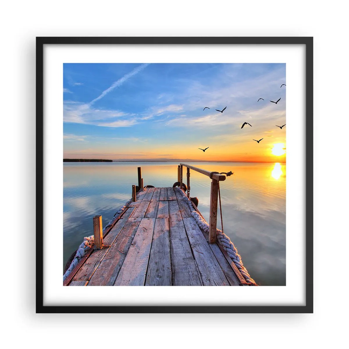 Poster in cornice nera - Camminando verso il sole - 50x50 cm