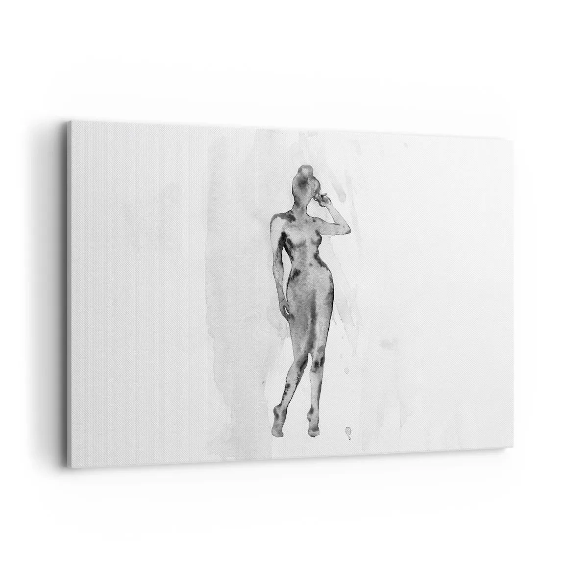 Quadro su tela - Stampe su Tela - Schizzo della silhouette di una donna in tonalità di grigio - 100x70cm - Studio di ideale di bellezza - Decorazione murale moderna per soggiorno e camera da letto ARTTOR
