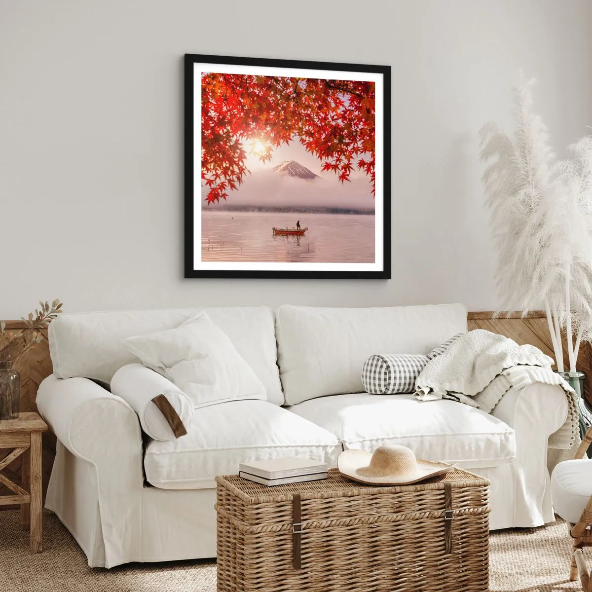 Poster in cornice nera - Nell'atmosfera del Giappone - 40x40 cm