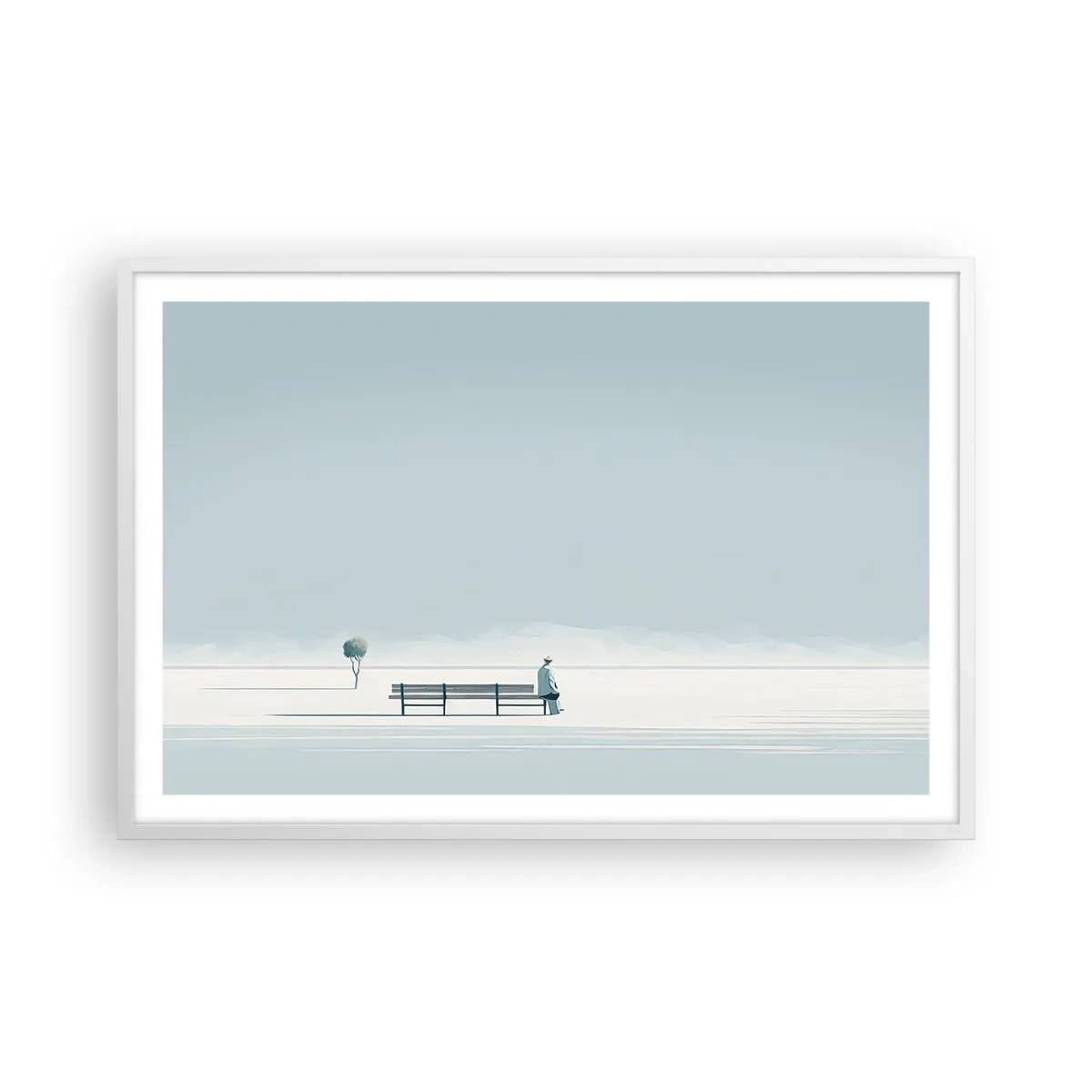 Poster in cornice bianca - Si, aspetto. - 91x61 cm