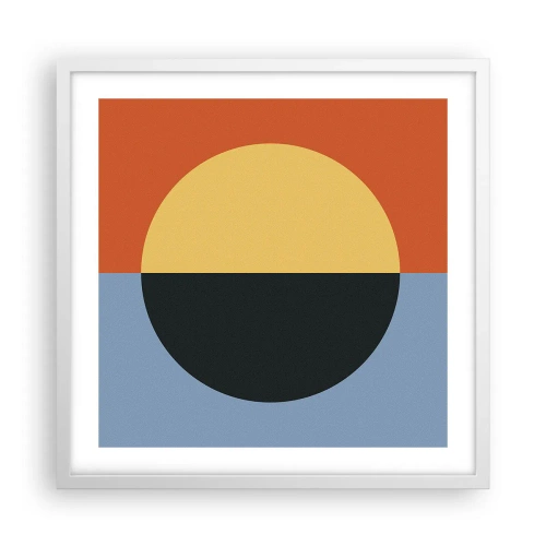 Poster in cornice bianca - Composizione di caldo e freddo - 50x50 cm