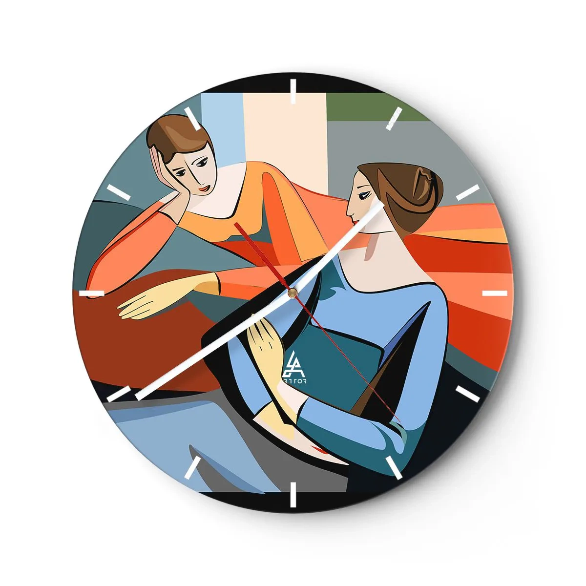 Orologio da parete - Orologio in Vetro - Il momento delle confidenze - 40x40 cm